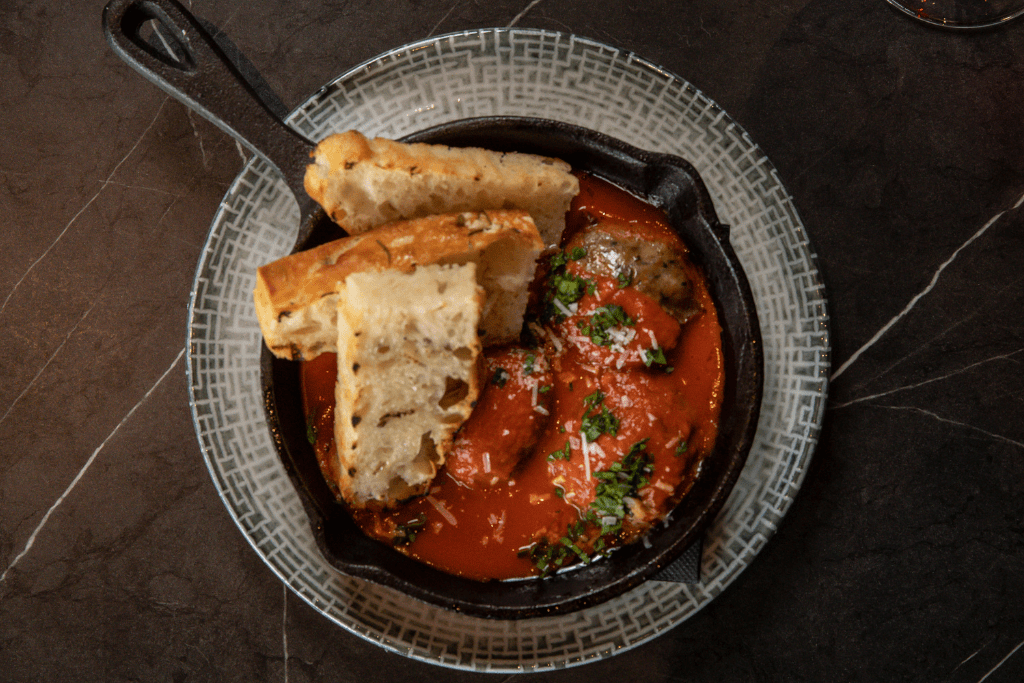 Pork and veal meatballs in sugo: Moonee Ponds Restaurant, A La Carte Dining at The Sebel Melbourne Moonee Ponds | Saros Bar + Dining
