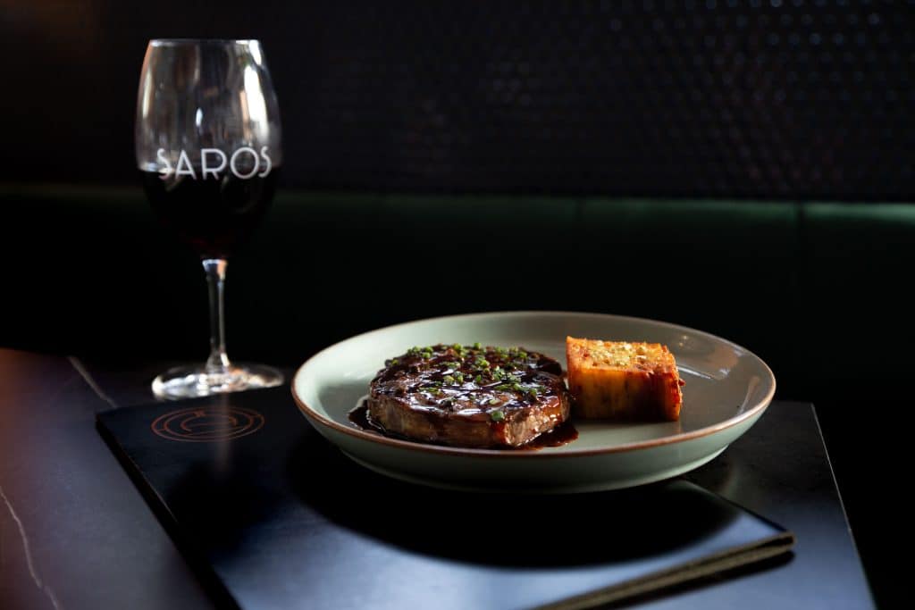 300g Grain Fed Scotch Fillet (GF) 49 Twice Cooked Dauphinoise Potatoes, Peppercorn Sauce | Moonee Ponds Restaurant and Bar, A La Carte Dining at The Sebel Melbourne Moonee Ponds | Saros Bar + Dining