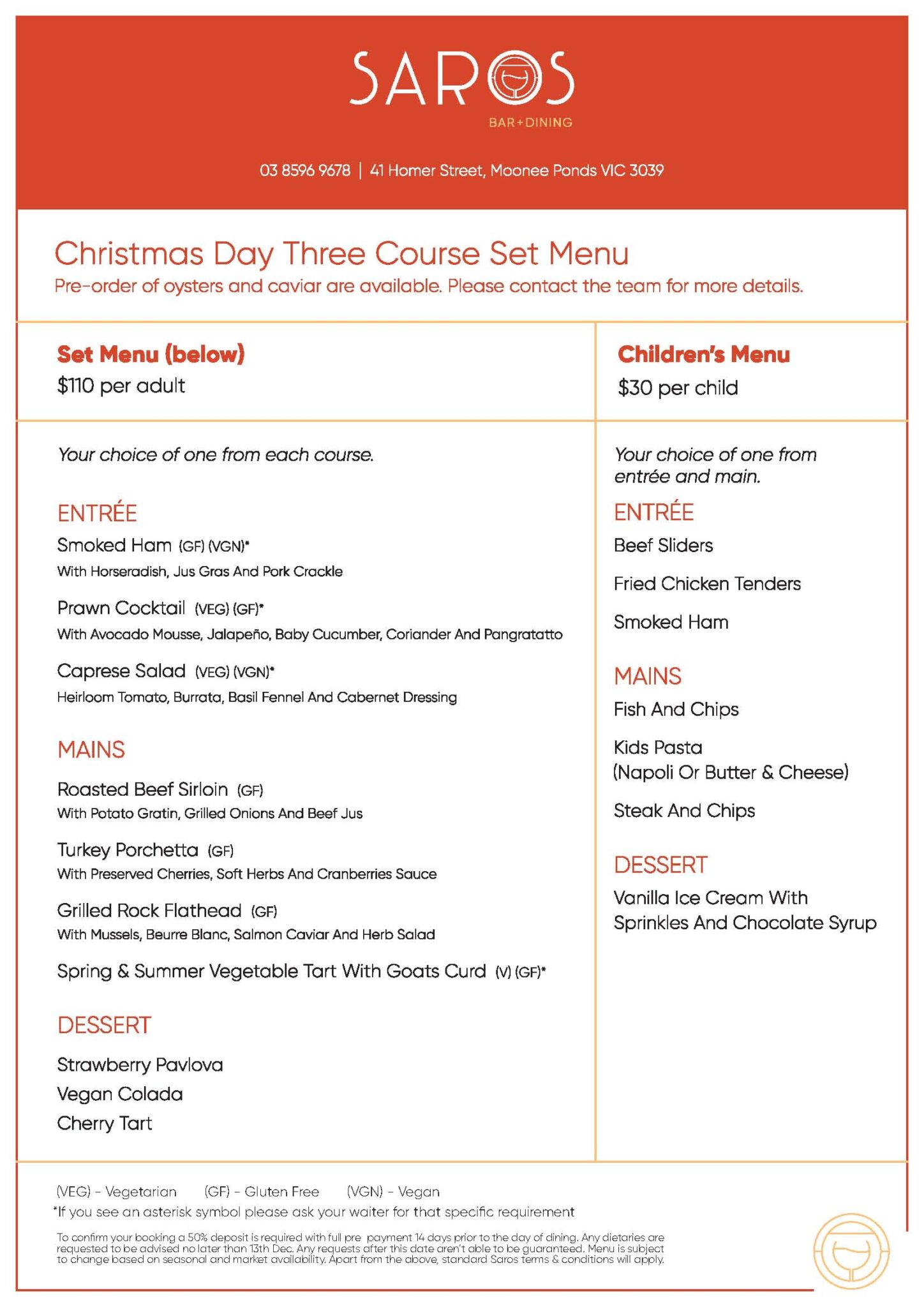 Christmas Menu